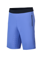 Alpinestars A-Aria Lite shorts, mountainbike-shorts, Baja Blue, med sort ultrablød linning, lodret sidelomme med lynlås, laserskårne ventilationshuller på indersiden af låret og en letvægts ydeevnepasform til trail-kørsel.