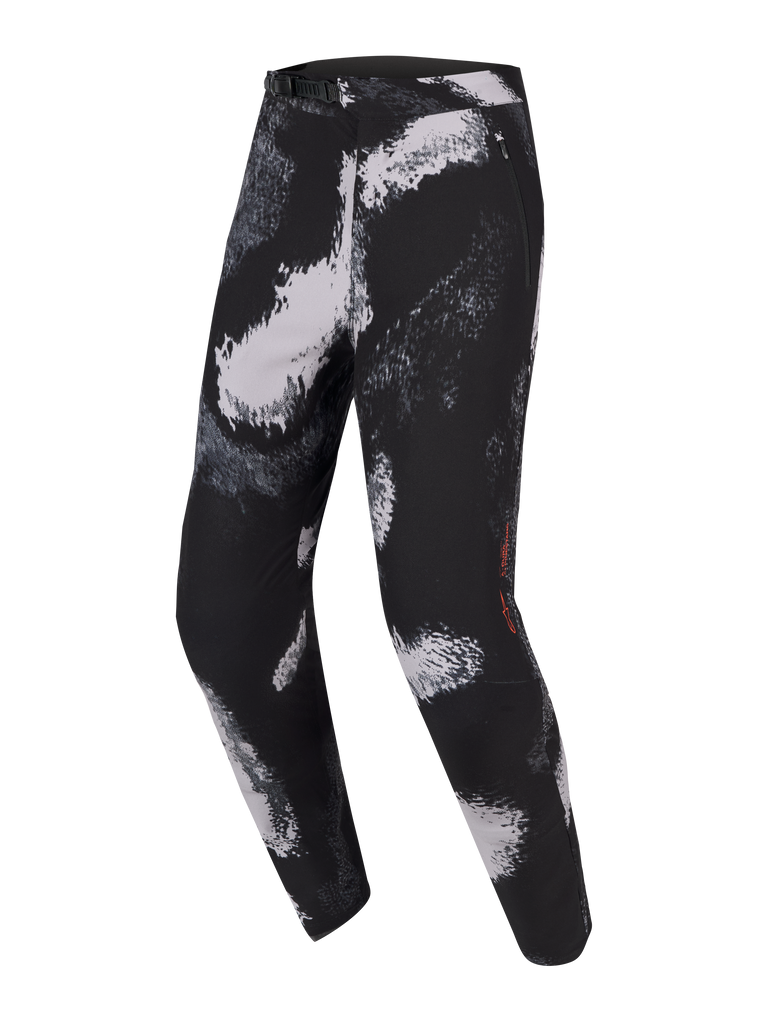 A-Dura Ride Pants in Black Camo, performance mountain bike pants with 4-way stretch fabric and front ratchet closure.