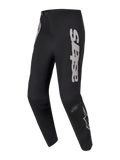 A-Supra Elite bukser, sort MTB-racerudstyr med stort gråt Astars-logo og fleksibelt strækstof.