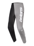 A-Supra Elite MTB-bukser i falmet grå og sort med hvide astars-logoer og laserskåret ventilation til cykling.