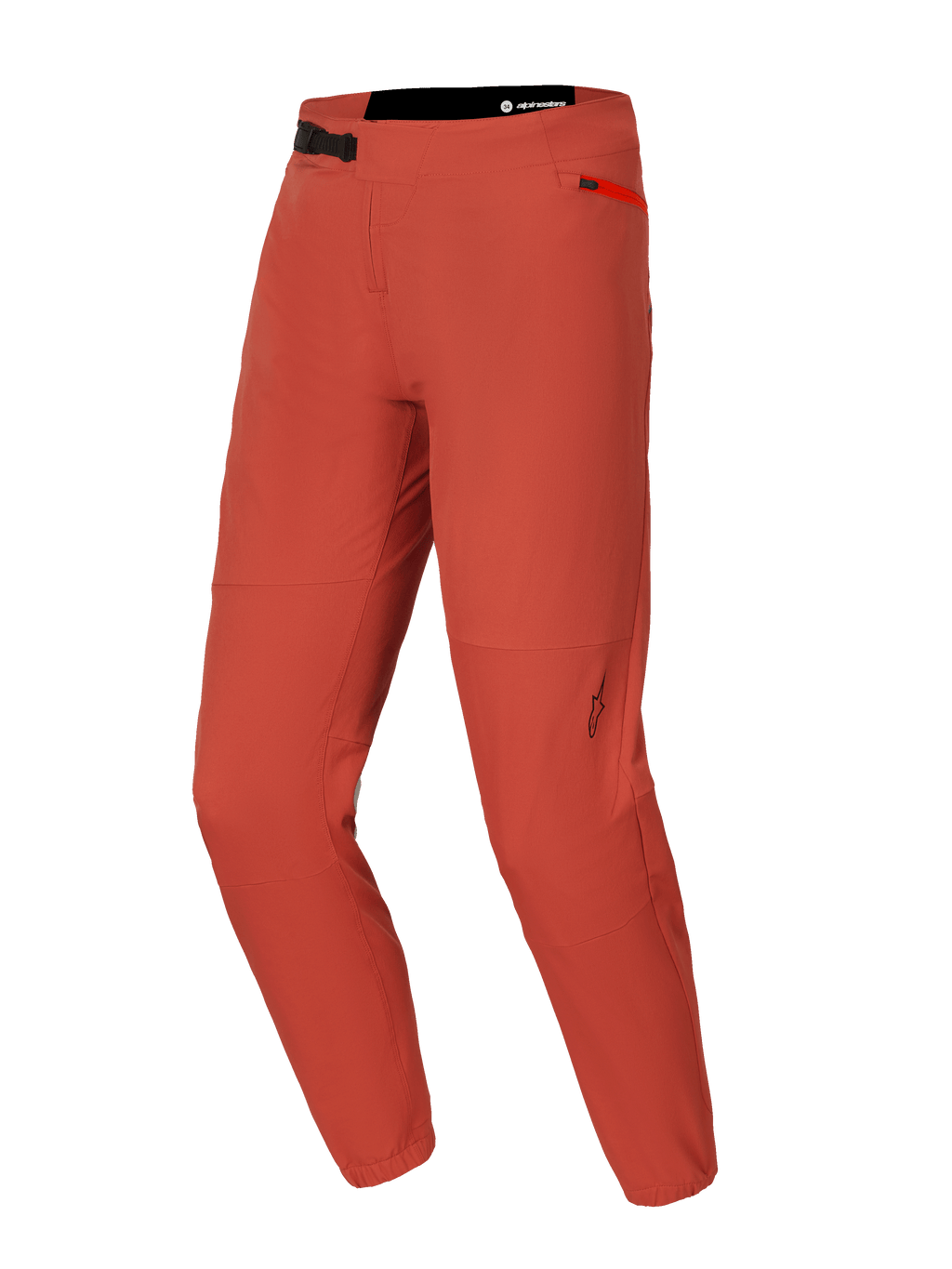 Alpinestars A-Dura Elite bukser, MTB mountainbikebukser, mørkeorange, med 4-vejs stretch Cordura-stof, ratchet-lukning foran i taljen, sidelomme med lynlås og elastiske manchetter ved anklerne