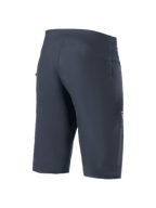 Alpinestars A-Aria shorts, mountainbike-shorts, sort, set bagfra i trekvart profil, ergonomisk performance-pasform, teknisk 4-vejs strækstof, diskret branding på siden, MTB-cykeltøj
