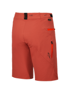 Alpinestars A-Dura Elite Shorts, Men's MTB Cycling Shorts in Dark Orange, featuring durable 4-way stretch Cordura fabric, secure zippered pockets, and adjustable waist