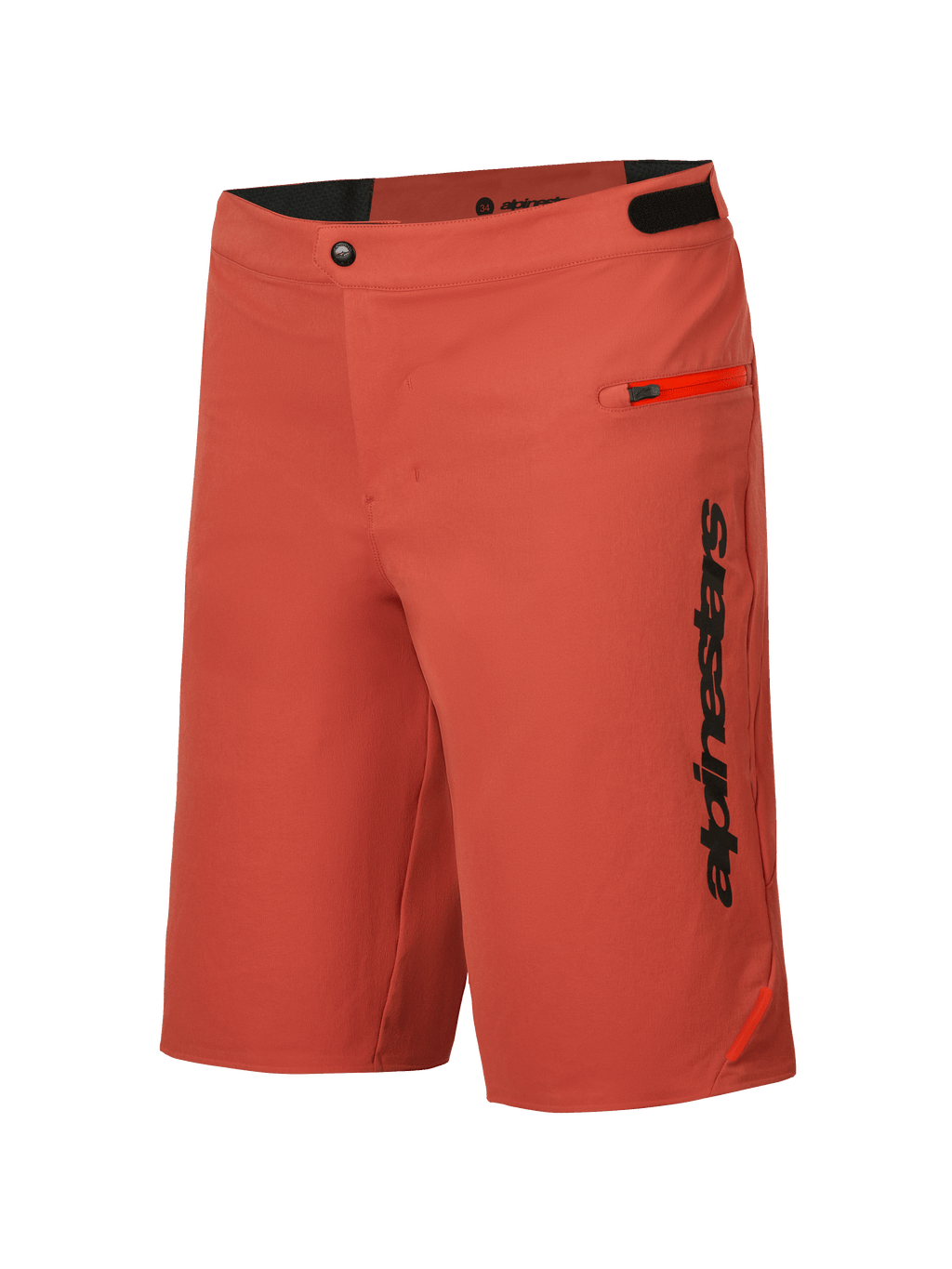 Alpinestars A-Dura Elite Shorts, Men's Mountain Bike Cycling Shorts, Dark Orange, durable 4-way stretch Cordura fabric with zippered pockets