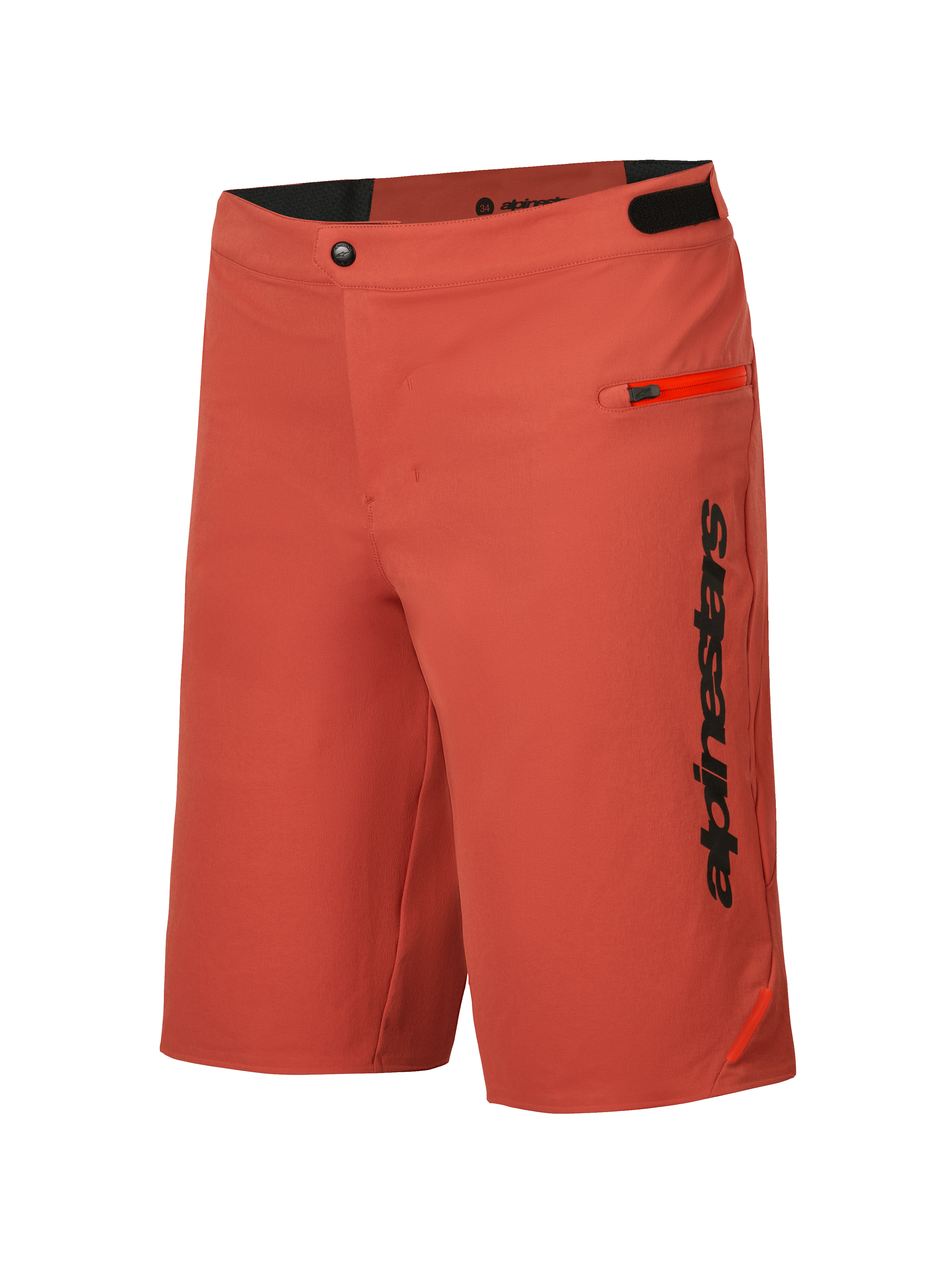 Alpinestars A-Dura Elite Shorts, Men's Mountain Bike Cycling Shorts, Dark Orange, durable 4-way stretch Cordura fabric with zippered pockets
