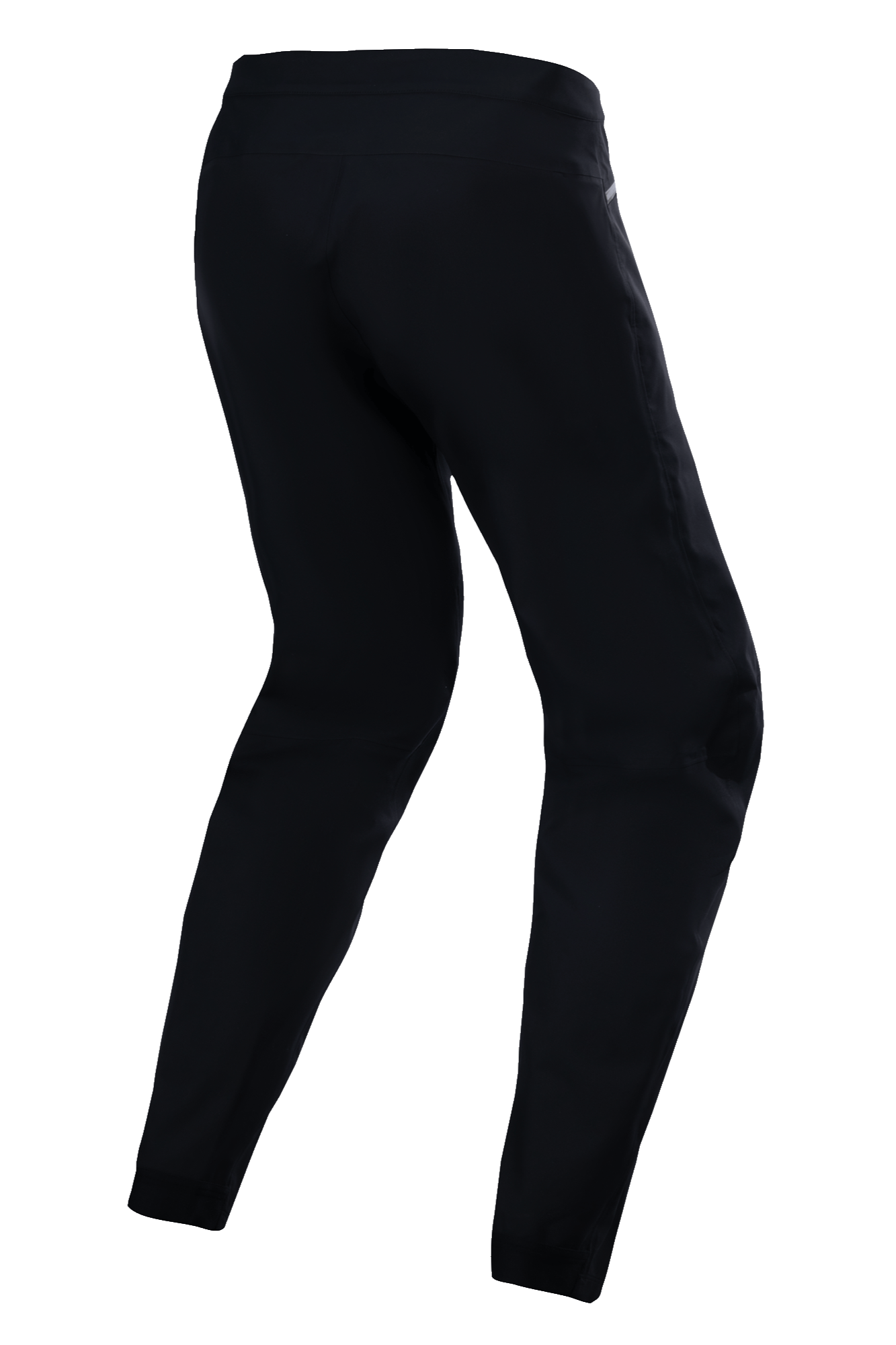 Alpinestars Stella A-Dura Waterproof bukser til kvinder, MTB cykelbukser, sort, set bagfra i trekvart profil, med vandtæt 3L-membran og 4-vejs stretch-materiale til trailkørsel