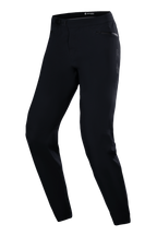 Alpinestars Stella A-Dura vandtætte bukser, MTB-cykelbukser til kvinder, sort, med ratchet-lukning i taljen, lynlåslommer og en tapered pasform til trail-kørsel