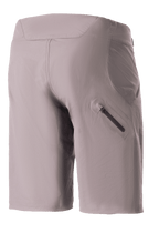 Alpinestars Stella Drop Algorithm shorts til damer, mountainbike-shorts, Sparrow Gray, set bagfra med en limet benlomme med lynlås, teknisk strækstof med en pasform specifikt til kvinder, designet til trail- og terrænkørsel