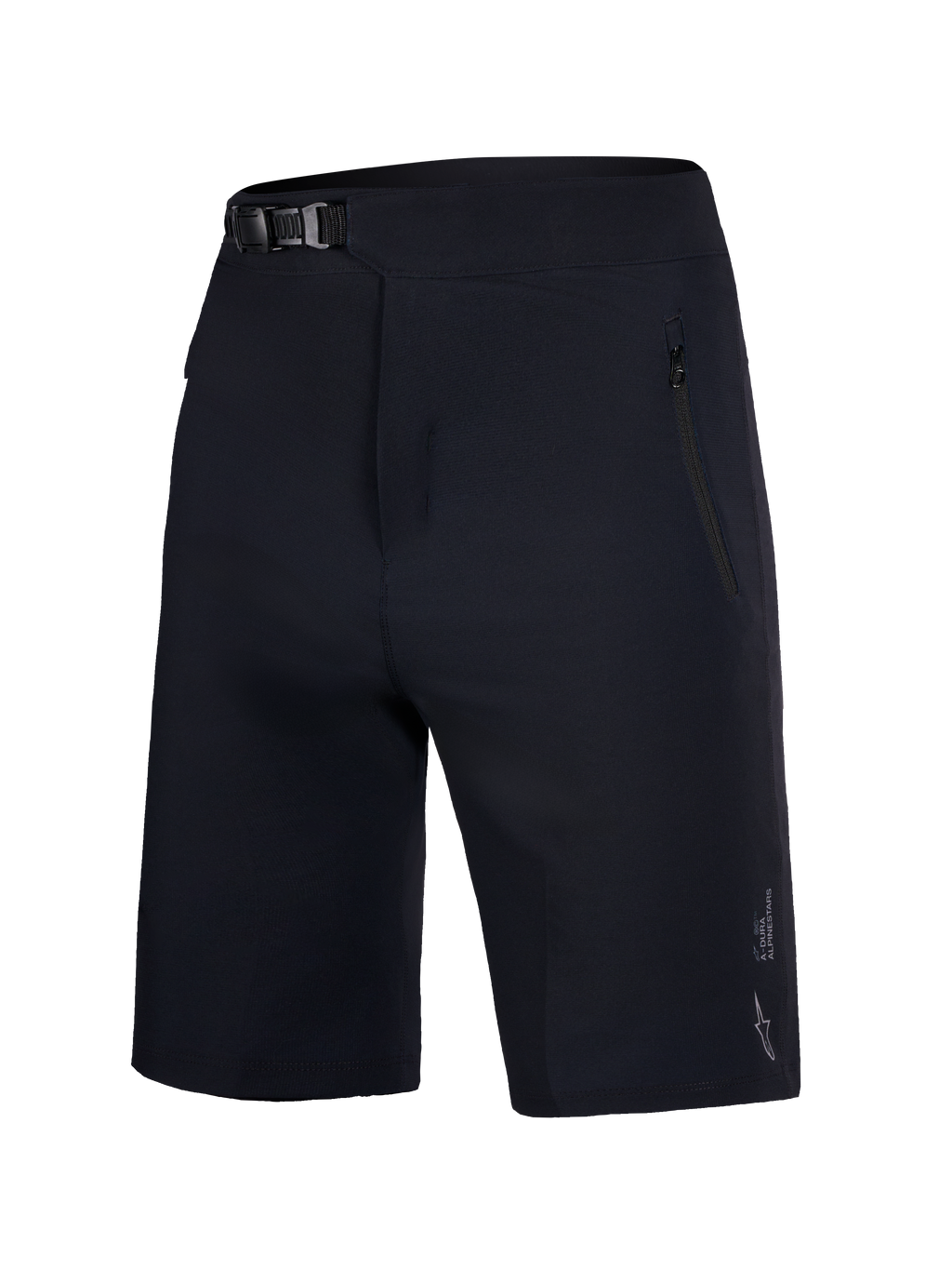 Sorte Ungdom A-Dura Ride Shorts med skraldelukning og lynlåslommer, slidstærkt mountainbike-tøj med 4-vejs stræk.