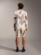 Alpinestars A-Dura Ride langærmet trøje i Sand Camo set bagfra, i genanvendt polyester med matchende MTB-shorts.