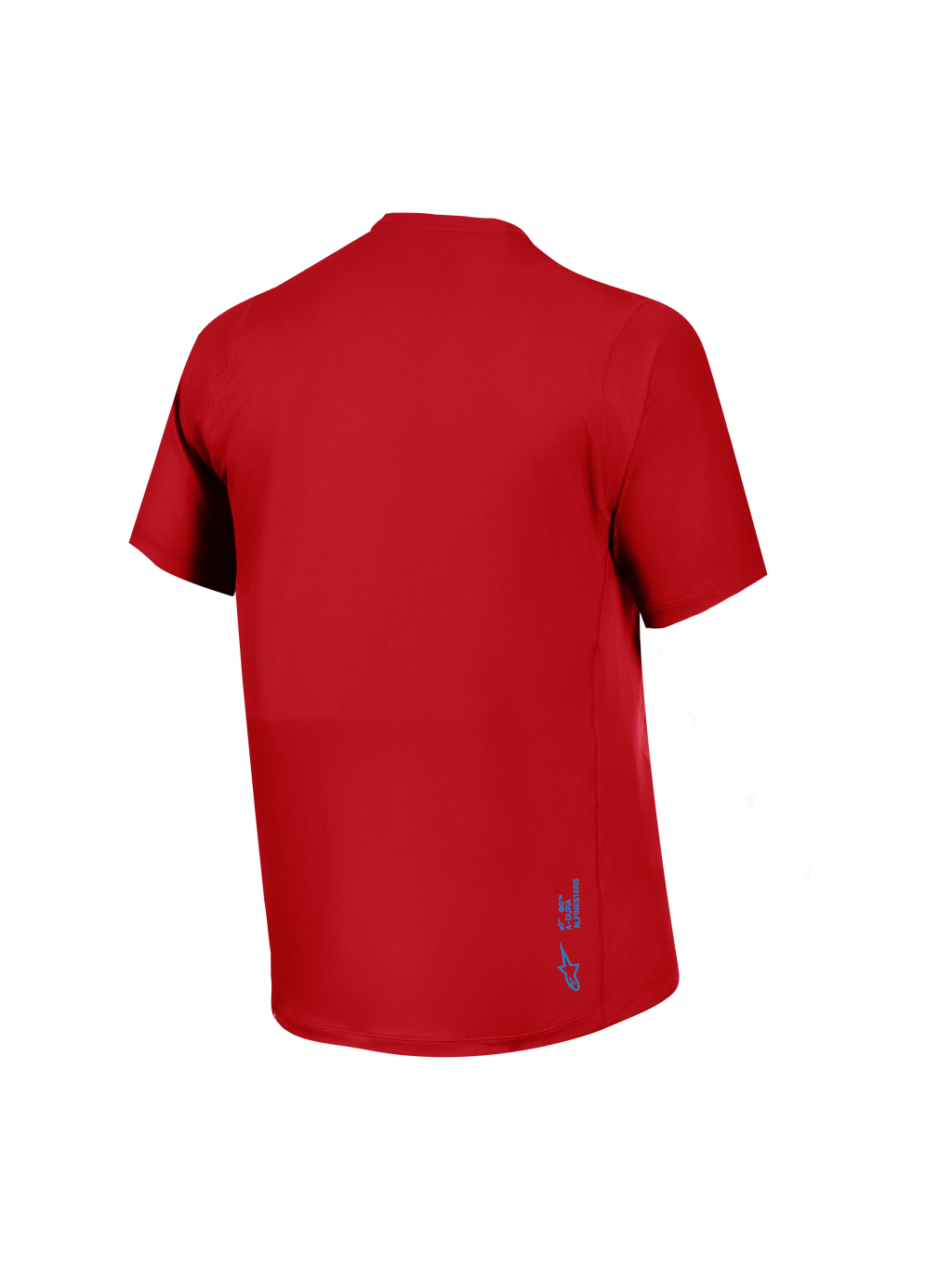 Rød A-Dura Ride kortærmet jersey set bagfra, åndbart jacquard-stof og lille blåt Alpinestars-logo på ryggen.