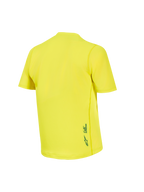 Yellow Fluo A-Dura Ride kortærmet trøje set bagfra, åndbar jacquard polyesterblanding med logodetalje, MTB-trøje.
