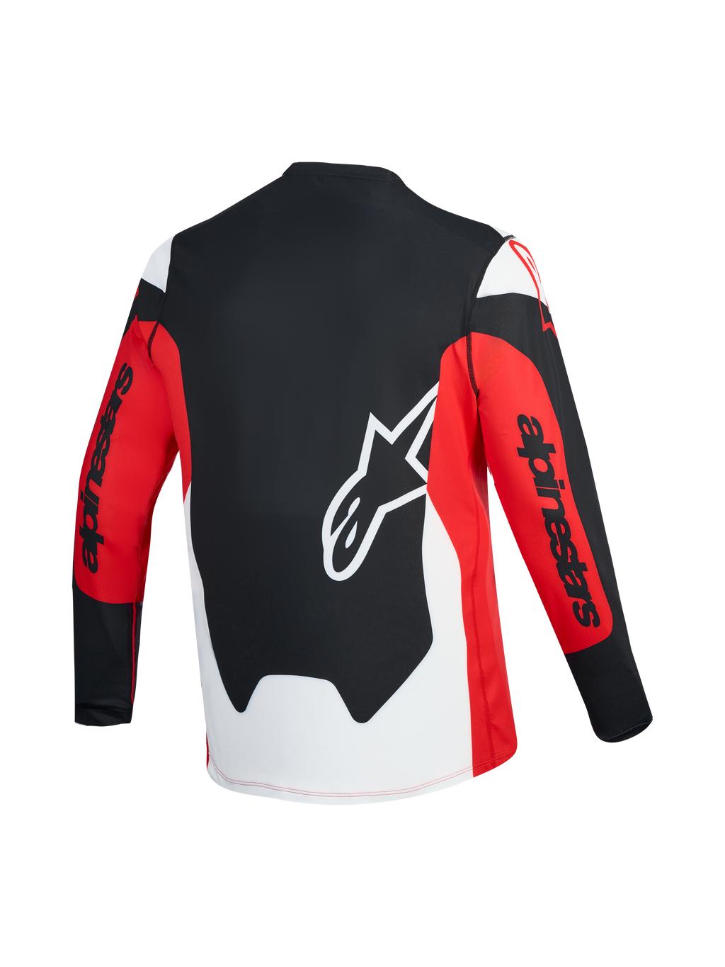 A-Dura Race langærmet trøje i rød og sort set bagfra med hvidt Astars-logo og branding på ærmerne.