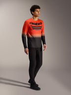 Alpinestars A-Dura ASTARS langærmet jersey 2.0, orange og sort med markant brystlogo, til mountainbike-kørsel.