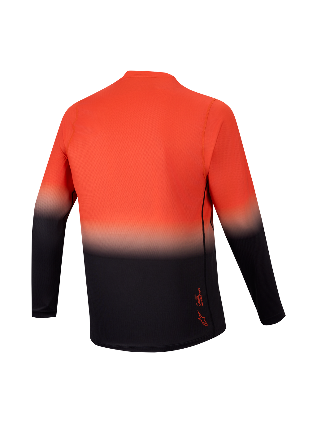 A-Dura ASTARS 2.0 langærmet jersey set bagfra med orange og sort gradient-toning til højtydende MTB-kørsel.