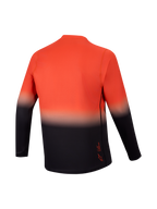 A-Dura ASTARS 2.0 langærmet jersey set bagfra med orange og sort gradient-toning til højtydende MTB-kørsel.