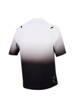 A-Dura ASTARS 2.0 short sleeve MTB jersey in white and black gradient, back view with shoulder star logos.