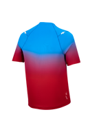 A-Dura ASTARS 2.0 kortærmet MTB-jersey i rød og blå graduering med hvide stjernedetaljer set bagfra.
