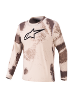Alpinestars A-Dura Ride Jersey, Long Sleeve MTB Mountain Bike Jersey, Sand Camo, with stretch performance fabric and chest logo graphic