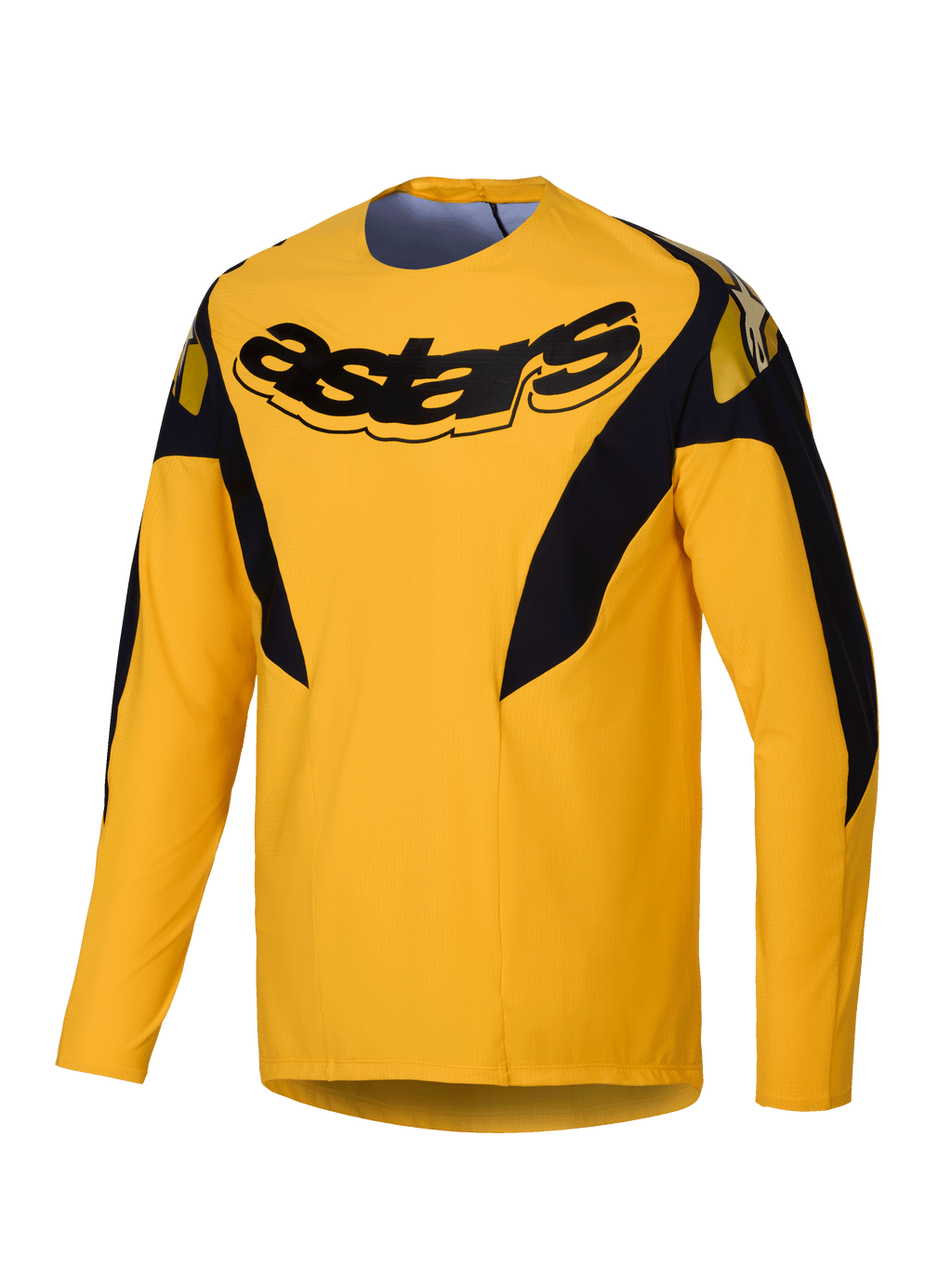 Alpinestars Limited Edition A-Supra Melt Gold Jersey, long sleeve MTB cycling jersey for men, Dark Yellow, lightweight and ventilated micro-perforated polyester with stretch panels