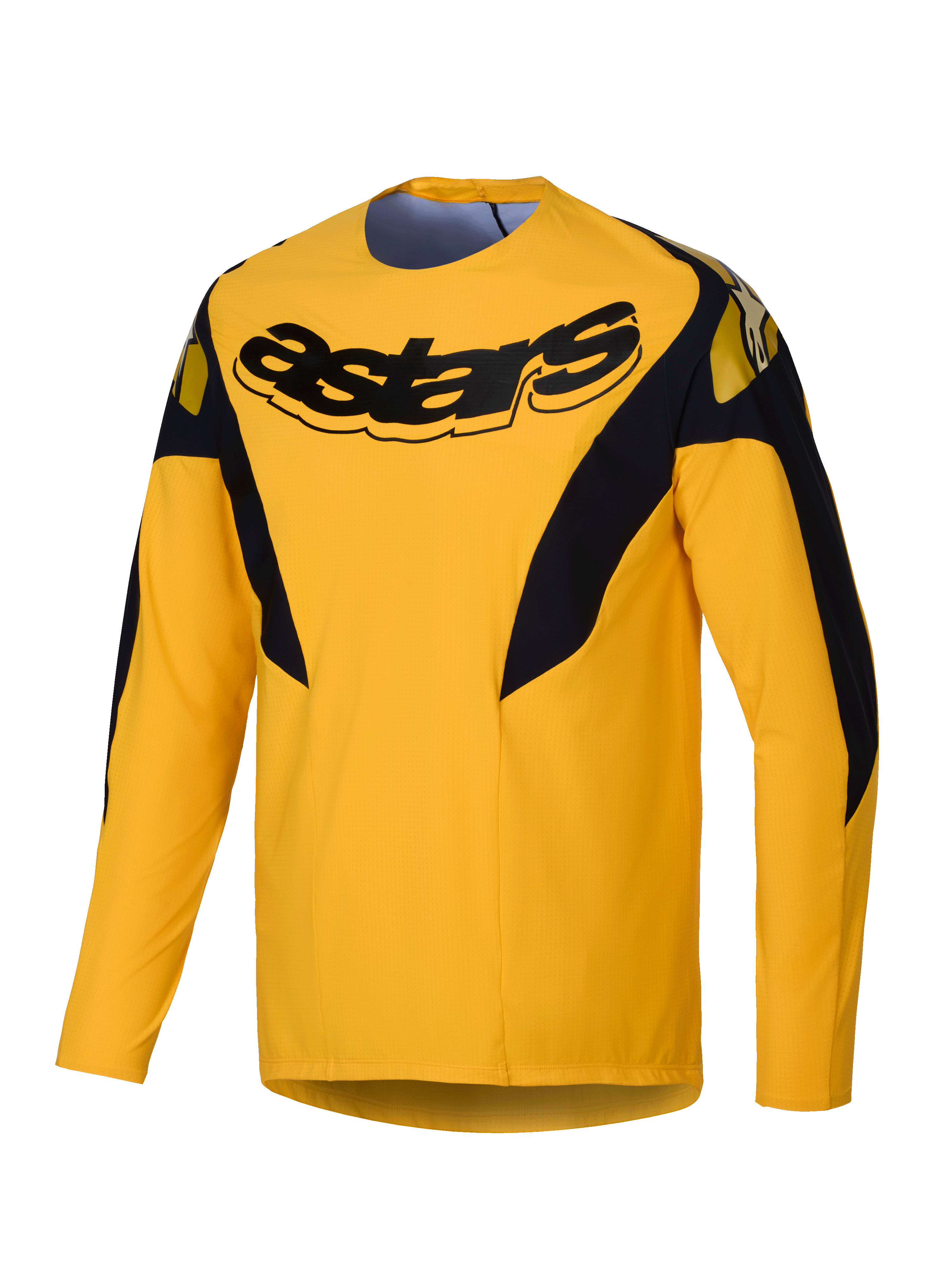 Alpinestars Limited Edition A-Supra Melt Gold Jersey, long sleeve MTB cycling jersey for men, Dark Yellow, lightweight and ventilated micro-perforated polyester with stretch panels