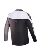 A-Supra Elite Trøje set bagfra, Faded Gray gradient, langærmet MTB-raceroverdel med signatur Alpinestars-branding.