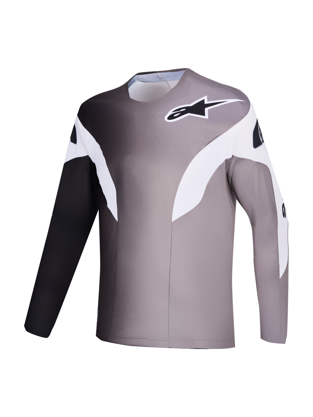 Alpinestars A-Supra Elite Trøje, grå MTB-top med gradient-design og mikroperforeret genanvendt stof.