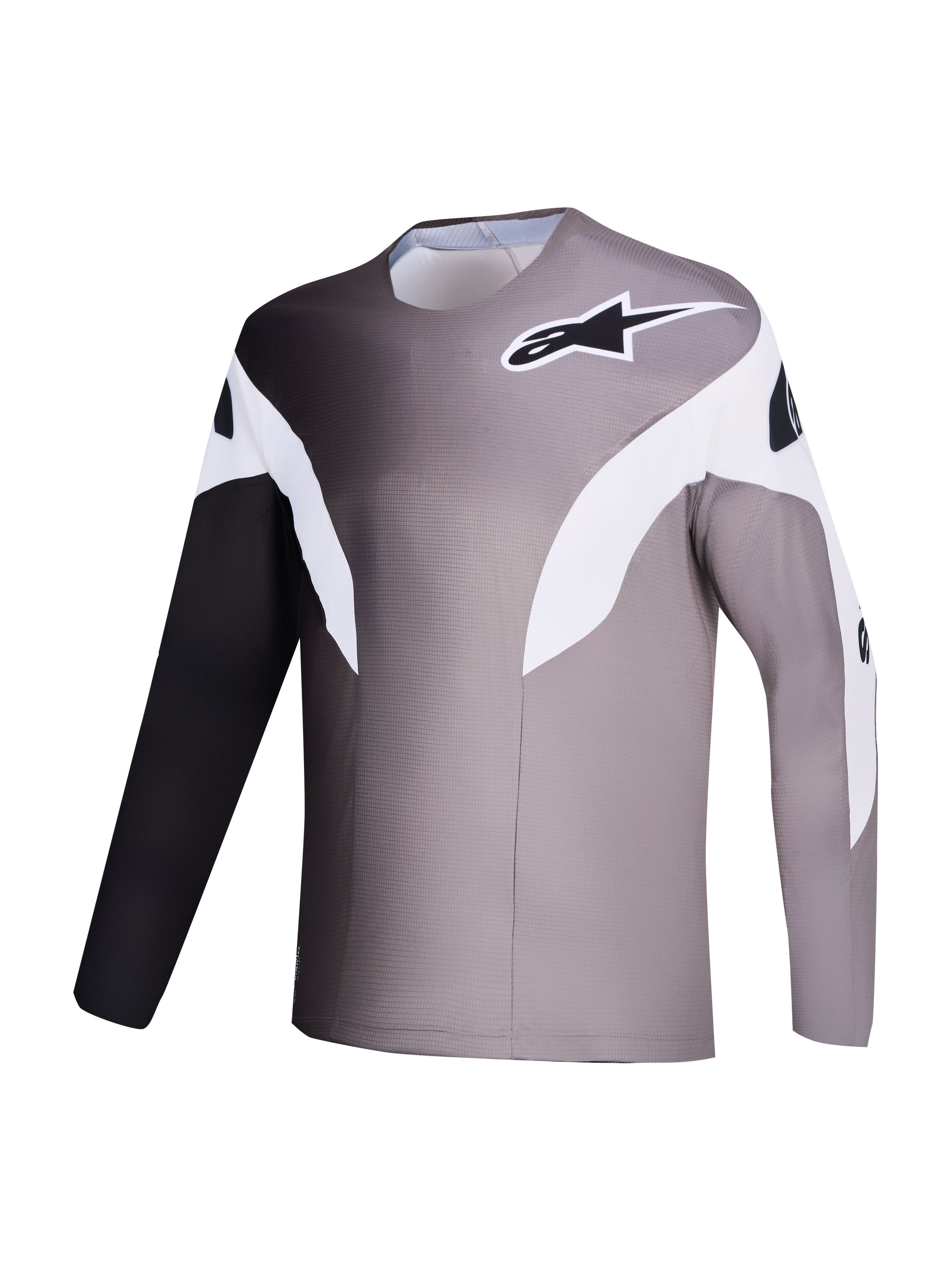 Alpinestars A-Supra Elite Trøje, grå MTB-top med gradient-design og mikroperforeret genanvendt stof.