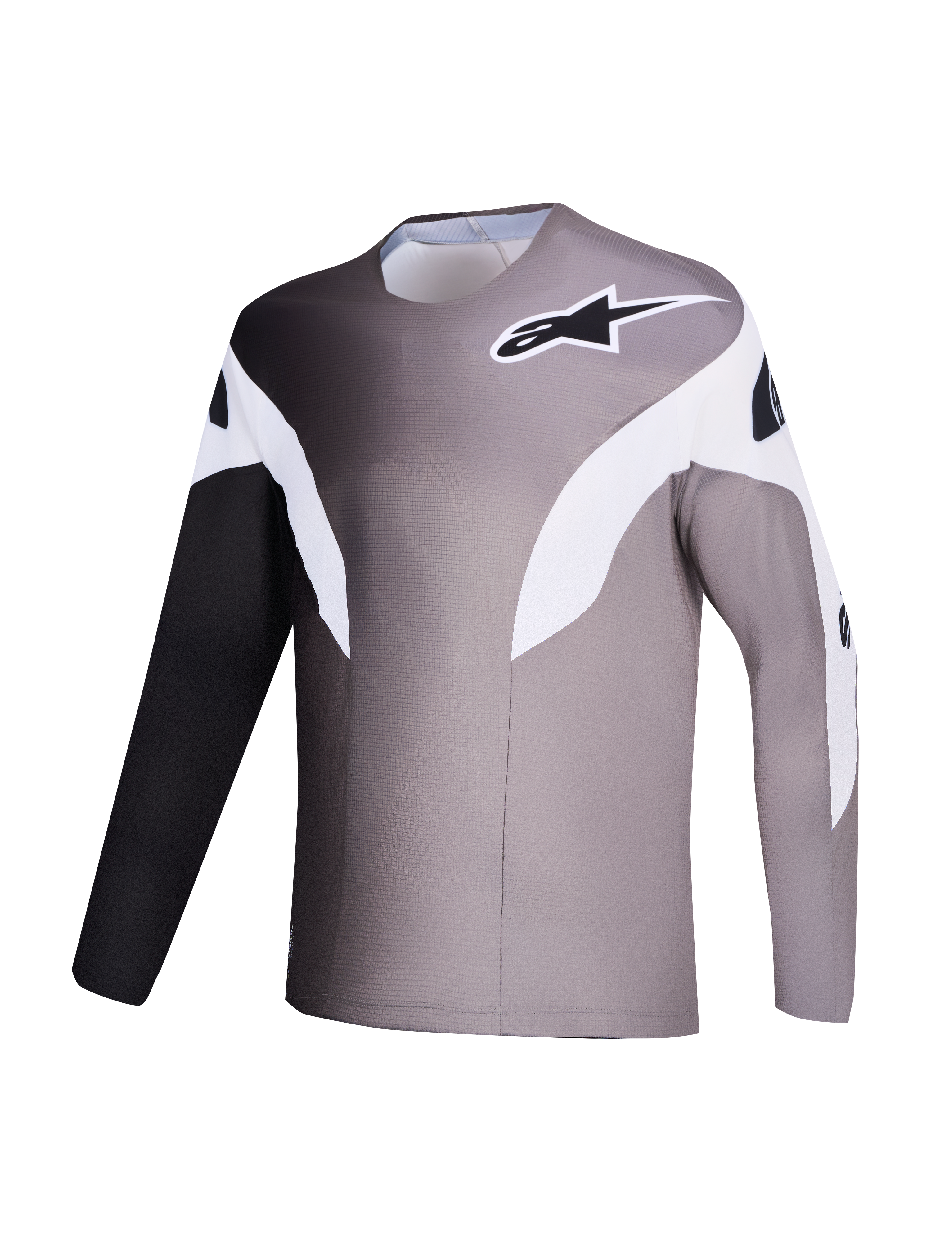 Alpinestars A-Supra Elite Trøje, grå MTB-top med gradient-design og mikroperforeret genanvendt stof.