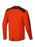 Alpinestars A-Dura Insert Astar Trøje, langærmet MTB-trøje set bagfra, orange med kontrastfarvede åndbare indsatser, slidstærk tekstilkonstruktion til mountainbike