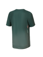 Alpinestars Youth A-Dura Rise jersey, kortærmet MTB-trøje, Silver Pine, set bagfra med lodret A-DURA og Astars logo-branding på siden, længere rygkant, teknisk fugttransporterende stof
