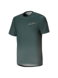 Alpinestars Youth A-Dura Rise trøje, kortærmet MTB-trøje, Silver Pine grøn, rund hals med diskret brystlogo, letvægts åndbart jacquard-stof, almindelig pasform