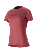 Alpinestars Stella A-Dura Dri Switch trøje til damer, kortærmet MTB-trøje, bordeauxrød med sort logo, perforerede mesh-ærmer for åndbarhed, performance cykelbeklædning