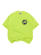Alpinestars x Dirt Studios Tech Series T-Shirt, Men's Fluo Yellow garment-dyed cotton with a circular chest logo.