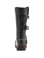 Alpinestars Tech-T Boots, Trials Boots, Black and Red, rear view showing Alpinestars logo on the heel, buckle straps, and a red accent line along the sole, technical off-road footwear design