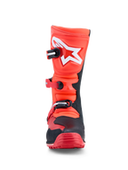 Alpinestars Tech-T Boots, trials riding boots in fluorescent red and black leather with high-impact TPU shin plates.