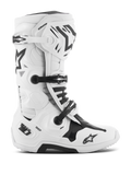 Alpinestars Tech 10 støvler, motocross-støvler, hvid og sort, tredobbelt spændelukkesystem, forstærket TPU-skal med 'Tech 10' og 'DHCP' branding, tyk robust sål, CE-certificeret beskyttende fodtøj til off-road kørsel