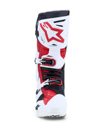 Alpinestars Tech-10 herre-motocrossstøvler, hvid og rød, avanceret ankelbeskyttelse og CE-certificeret.