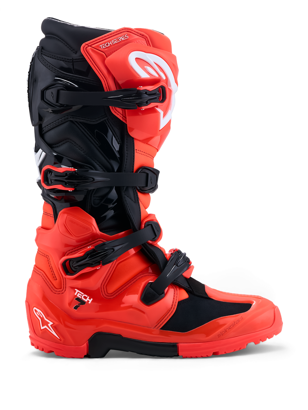 Alpinestars Tech 7 Enduro støvler, rød og sort, off-road motorcykelstøvler med TPU-beskyttelse til mænd.