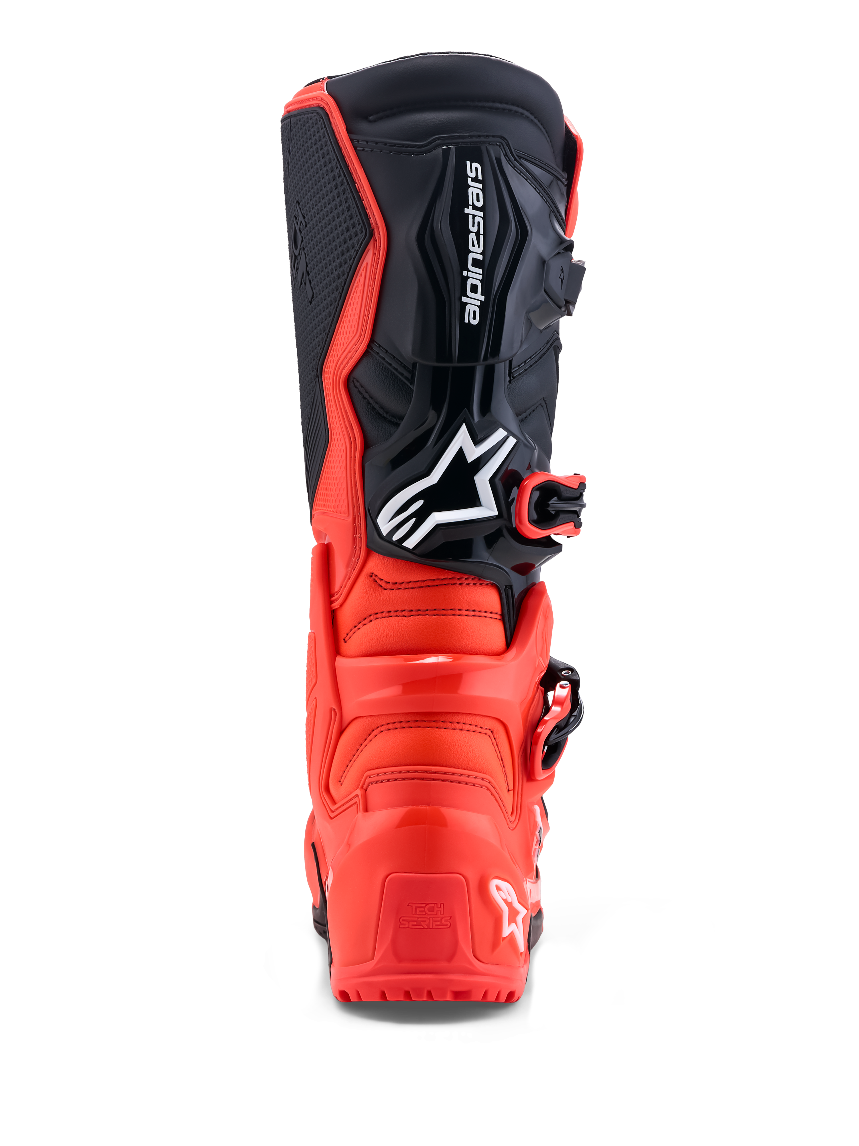 Alpinestars Tech 7 Enduro støvler, off-road motorcykelstøvler, herre, rød og sort, TPU-beskyttelse og CE-certificeret, set bagfra