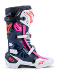 Alpinestars Tech-10 Supervented støvler, mørkeblå, hvid og fuchsia motocrossstøvler med avanceret ventilation
