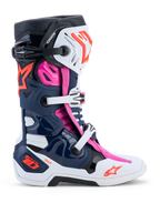 Alpinestars Tech-10 Supervented støvler, mørkeblå, hvid og fuchsia motocrossstøvler med avanceret ventilation