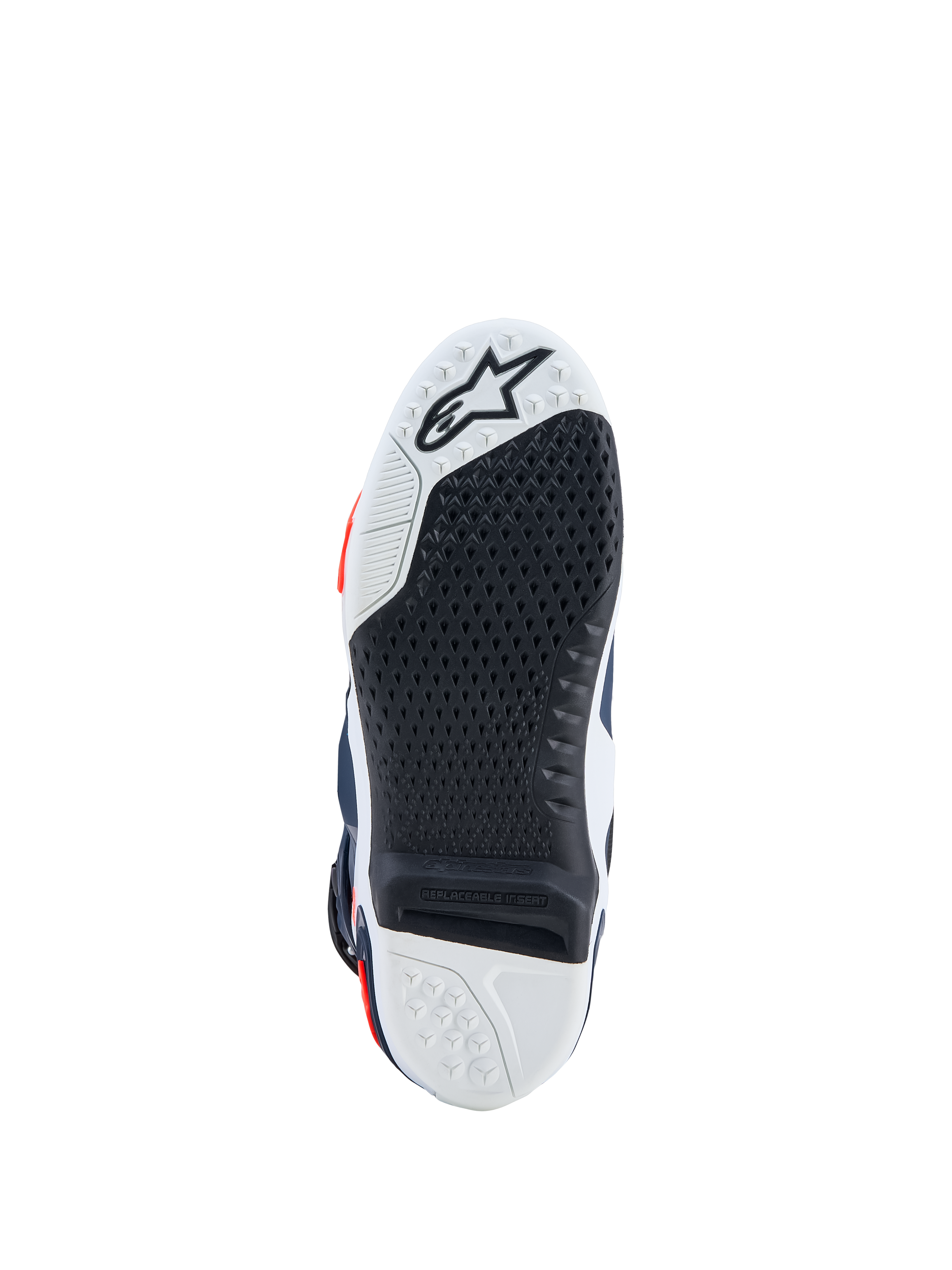 Alpinestars Tech-10 Supervented motorcykelstøvler, hvid og sort sål med udskiftelig midterindsats til motocross