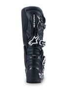 Alpinestars 2026 Tech 7 Enduro Drystar® støvler, motocross-støvler, sort, set bagfra med hvidt Alpinestars-logo på læggen, holdbare TPU-beskyttelsespaneler og robust konstruktion til off-road- og enduro-kørsel