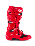 Alpinestars Tech 7 støvler, motocross-støvler, klar rød, set fra siden, med et lukkesystem med fire spænder, beskyttende TPU-skal, hvidt Alpinestars-logo og "Tech 7"-branding, holdbart fodtøj til off-road racing