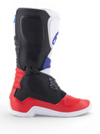 Alpinestars Tech 3 motorcykelstøvle, motocross- og off-road-støvle i hvid og rød med mørkeblå detaljer, syntetisk mikrofiber og TPU-beskyttelse