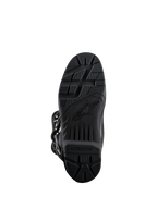 Alpinestars Tech 3 Enduro støvler, sort, visning af sålen, gummiblanding med højt greb og tekstureret mønster for off-road holdbarhed, med Alpinestars branding