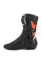 Alpinestars SMX Plus V2 støvler, motorcykelracingstøvler til herre, sort, hvid og rød fluo, Multi-Link Control, sideprofil