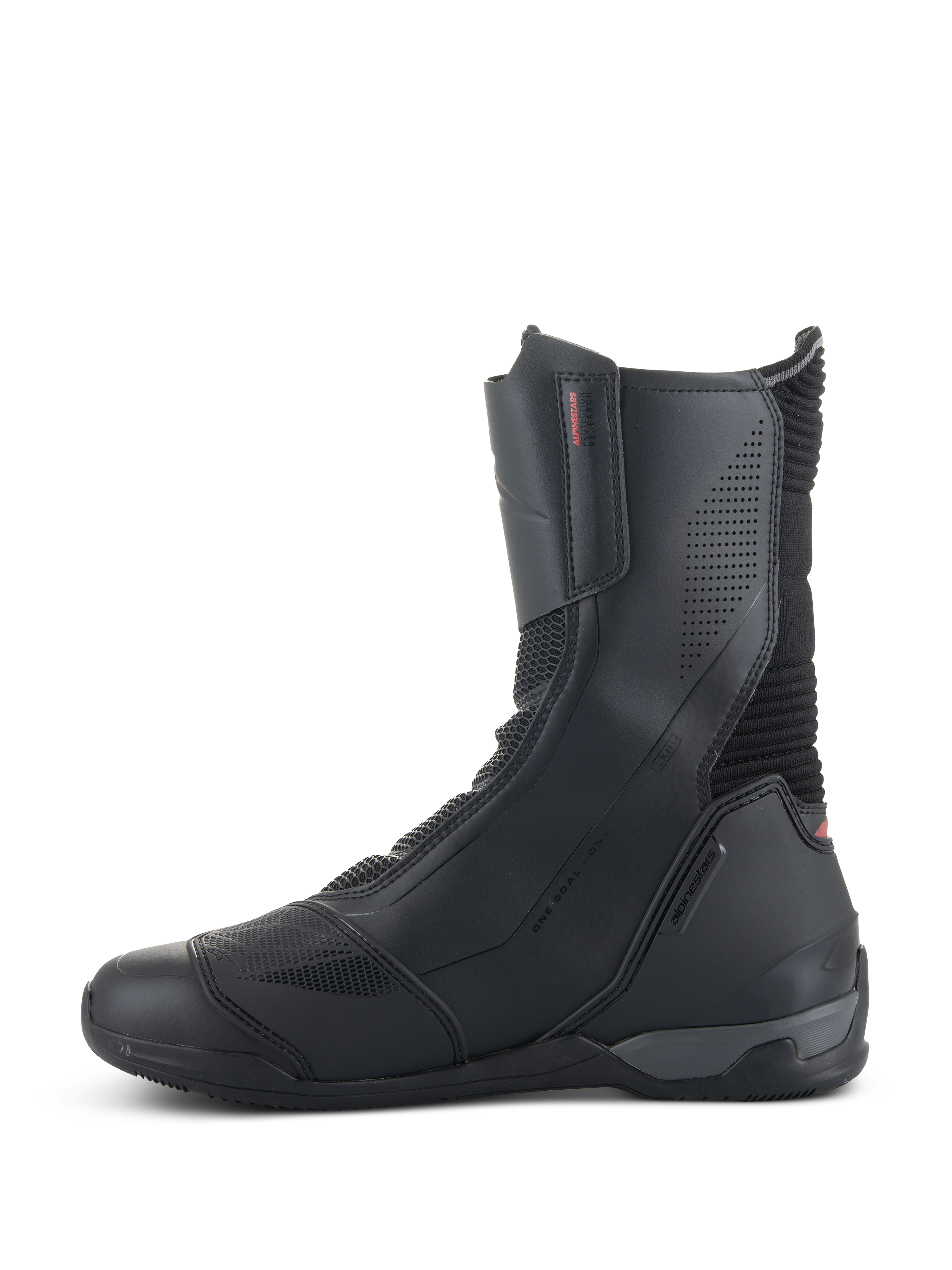 Alpinestars SP-X BOA® støvler, motorcykelstøvler, sort, mellemhøjt design med mikrofiber og Rideknit-mesh-paneler, med medial lynlås og slank sportsprofil