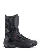 Alpinestars SP-X BOA® støvler, motorcykel-sportsstøvler, sort med røde accenter, BOA® Fit System-drejeknap, mellemhøj konstruktion med mikrofiber- og mesh-paneler, TPU-beskyttelse ved hæl og tå, strømlinet design til landevejskørsel